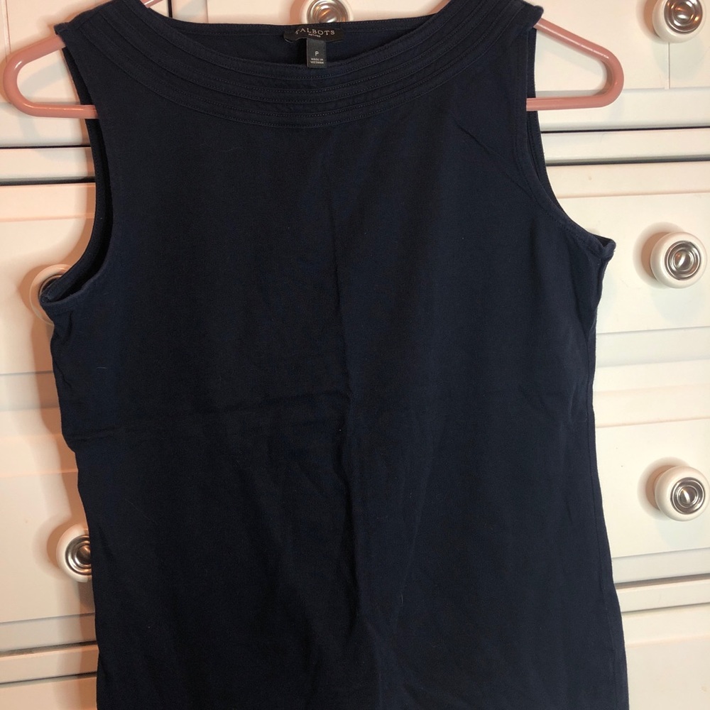 talbots navy blue tank top